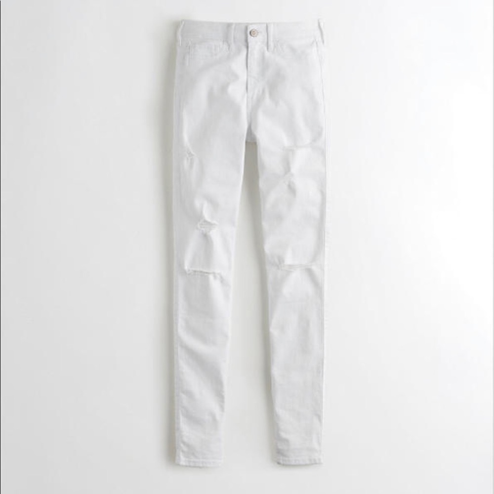 White Hollister Ripped Jeans Skinny